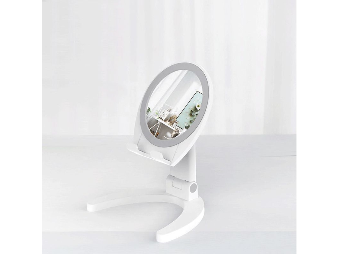 ESPEJO de Maquillaje Portátil Plegable con Soporte para Teléfono Multifuncional