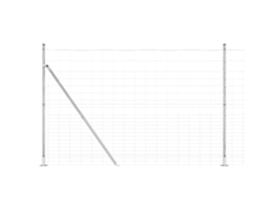 Conjunto 1 Poste De Cerca Externo Vidaxl Prateado Aço (25 X 1,6 M)