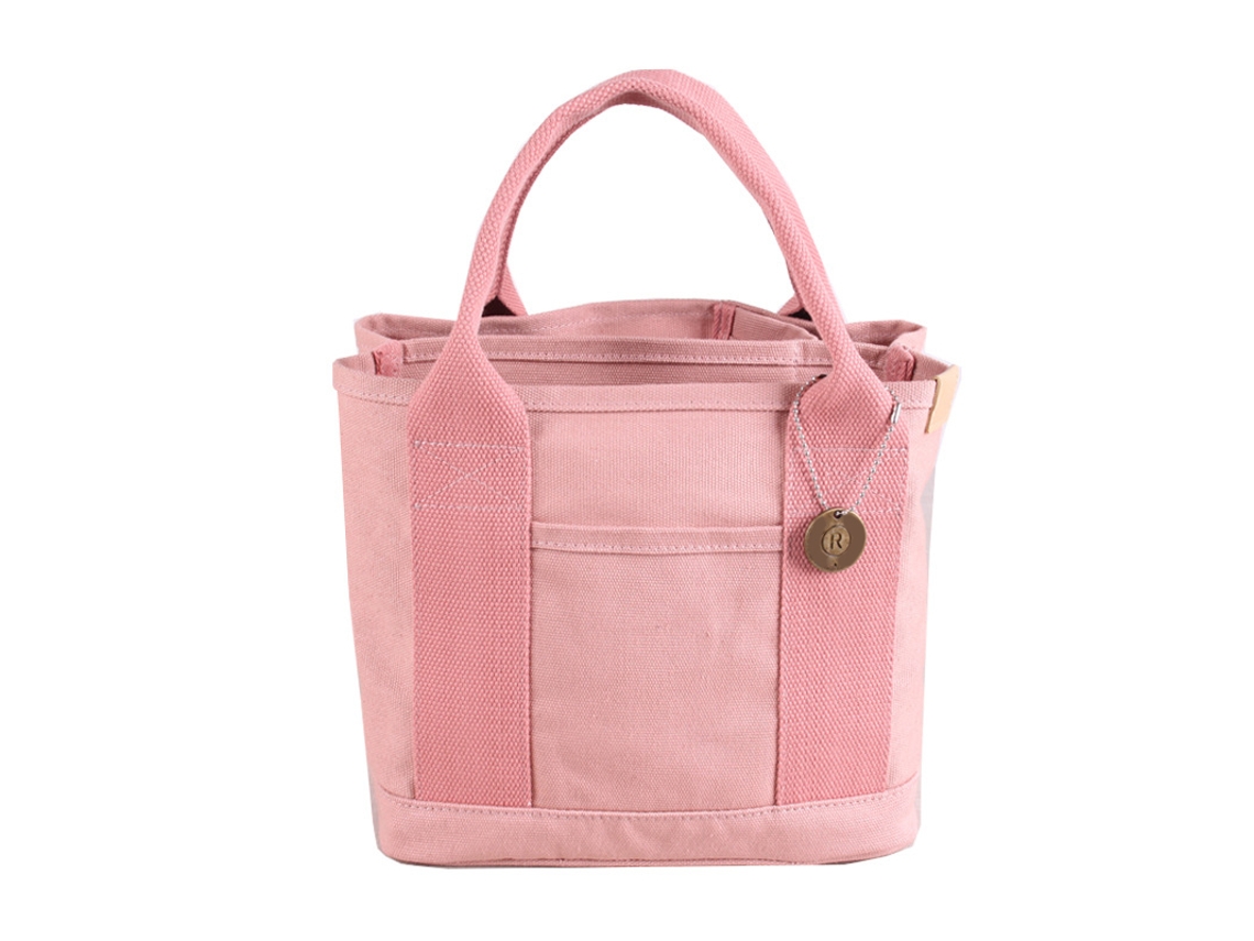 Bolsa de Lanche Lona Grande Capacidade Portátil Cooler para Trabalho Esporte Cor Rosa