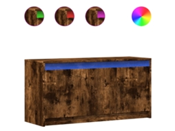 Móvel de TV com luzes LED derivado de carvalho fumado da Madeira MAISON EXCLUSIVE (60x60x102 cm)