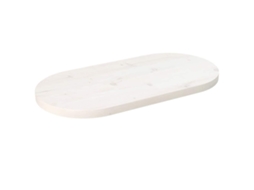 Vidaxl Tampo De Mesa Oval 70x35x2,5 Cm Pinho Maciço Branco