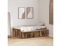 Vidaxl Estrutura da Cama com Gaveta Carvalho Defumado 90 X 200 Cm