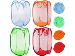 Omni 4 Cestas de Ropa Plegables de Malla para Dormitorio Niños, Dormitorio Universitario Y Viajes