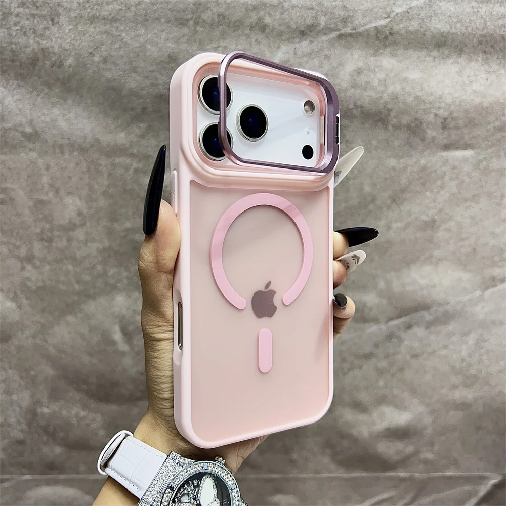(iphone 11, Rosa) Capa Fosca Magnética Semitransparente Para Iphone, Compatível Com Magsafe.