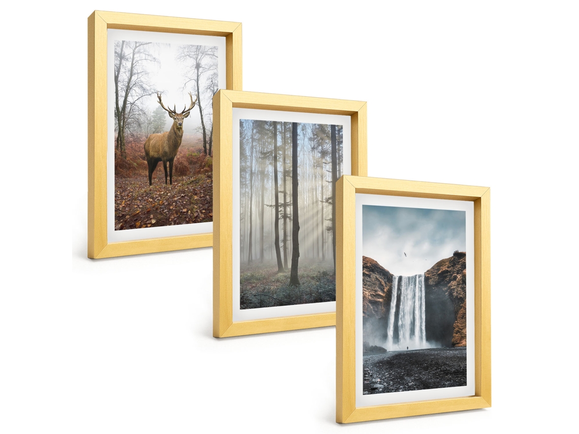 Composição De Quadros Paisagens Florestais, Natureza Selvagem Espelharte (3 Peças 20x30 Cm)