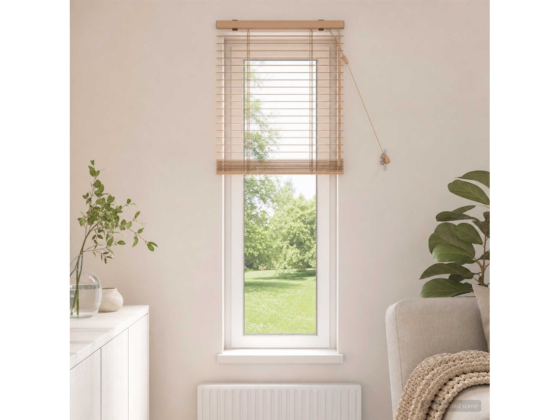 Vidaxl Cortina Veneziana Aparência De Carvalho 65 X 160 Cm 35 Mm