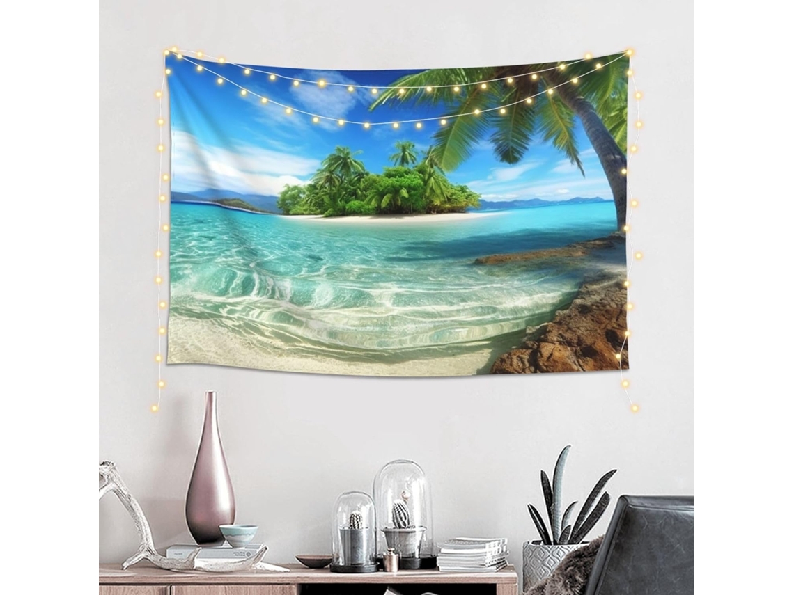 Tapeçaria De Parede Com Estampa Tropical Do Mar, Decoração Para Quarto E Sala De Estar, 152 X 102 Cm (60 X 40 Polegadas)