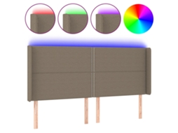 Cabeceira de cama MAISON EXCLUSIVE com LED em tecido Cinza Castanha (183x16x118 cm)