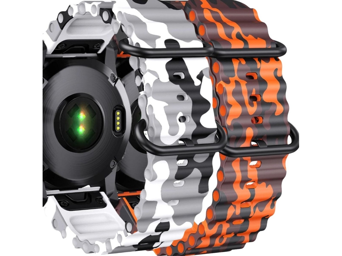 Pacote com 2 pulseiras ORYSIN Ocean Waves para Garmin Descent Mk1