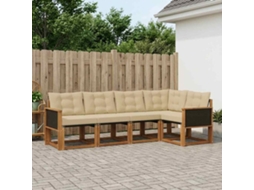 Vidaxl Conjunto De Sofás Para Exterior 5 Pcs Natural E Bege