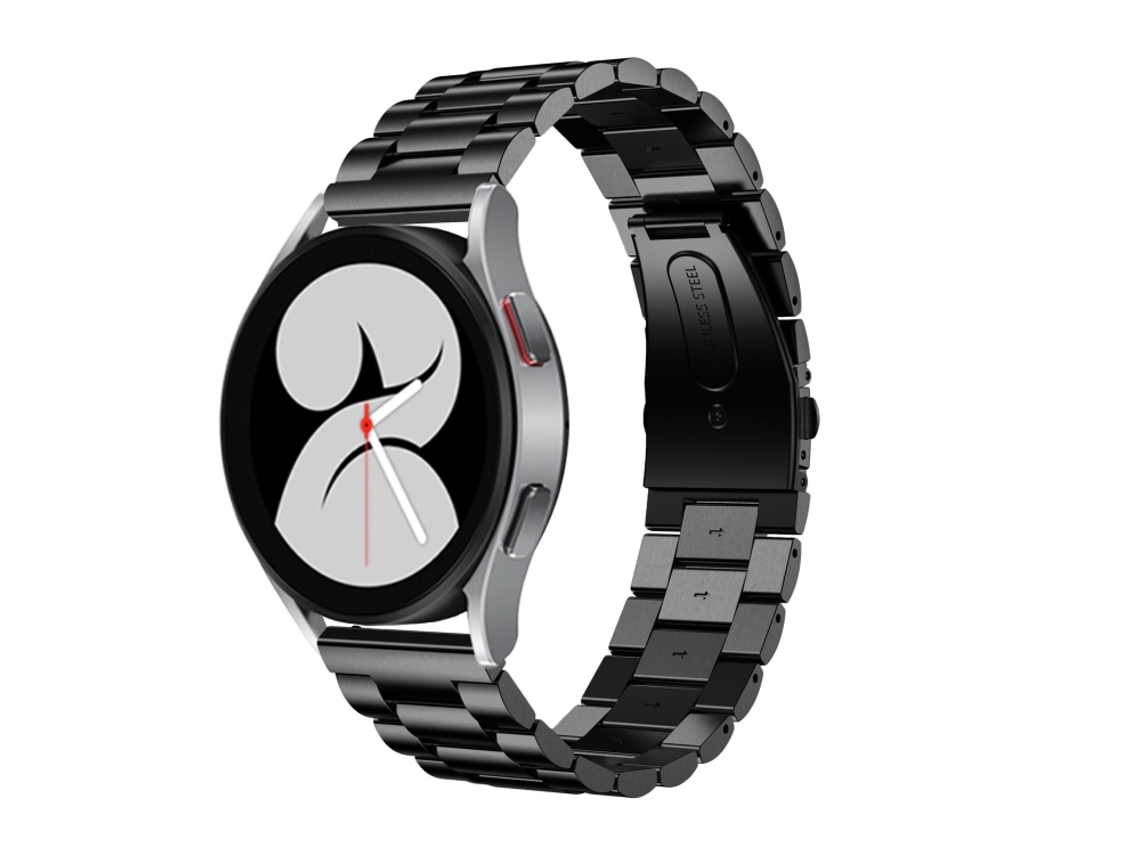Bracelete Universal para Samsung Galaxy Watch 4 com Cabeça Plana e Três Contas Preto XIAOMOYU (40mm/44mm)