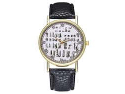 Relógio unissex casual e estiloso com pulseira de couro preta, modelo Zhoulianfa Quartz.