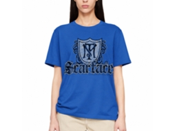 Rockinstone Scarface Movie Shield And Guns Solid Royal Adult T-shirt Size:xl