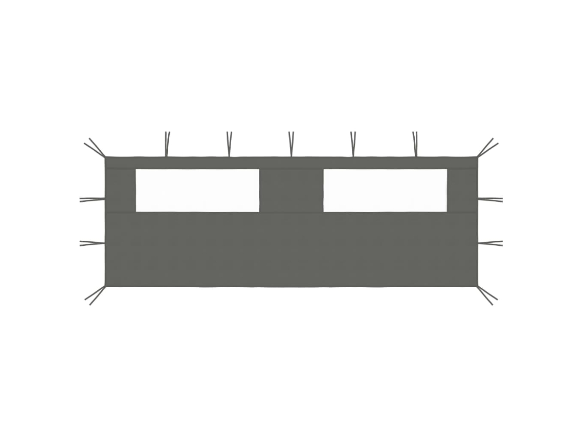 Paredes Laterais Para Gazebo Com Janelas 6x2 Antracite Dkd Home Decor