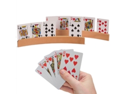 Mali suporte de Cartas Sem Mãos em Madeira Curvo para Idosos e Jogos de Cartas Acessórios