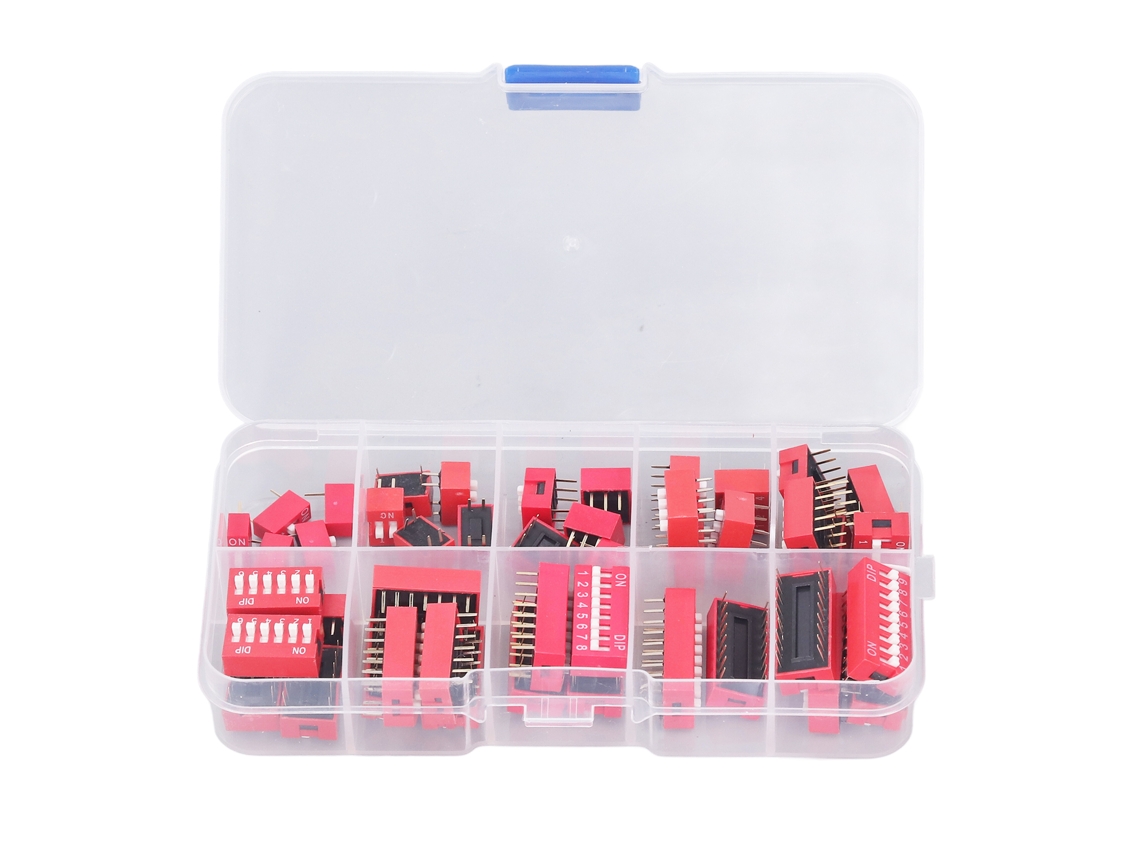 Kit De Interruptores Dip Variados 1-9p 2.54mm Toggle On Off Para Placas De Circuito Breadboard