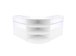 Conjunto de Balcão Comercial MonsterShop Andromeda Branco, 2xC900 1xLM60, MDF e Vidro Temperado