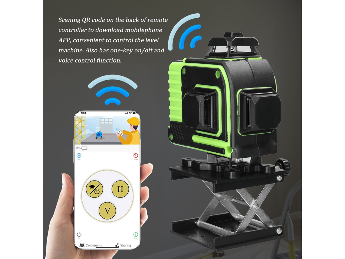 Nível Laser 16 Linhas Multifuncional com Auto nivelamento 3° Ferramenta de Nivelamento para Parede e Solo