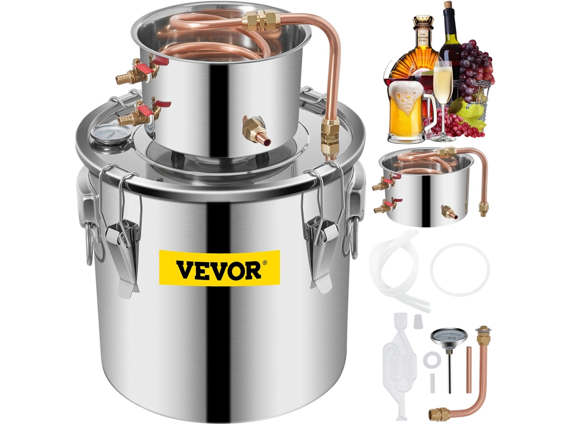 Alambique de Álcool 5 Gal 21L Aço Inoxidável Água Destilador de Álcool VEVOR