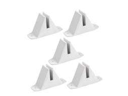 Conjunto De 5 Bases De Plástico Branco Para Postes De Cerca