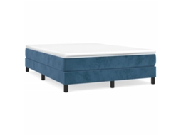Box Spring Bed Frame, Box Spring Bed Frames Vidaxl Azul Veludo (140 X 190 Cm)