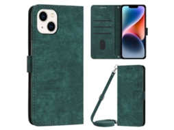 Capa Para Iphone 14 Plus Pele Sintética Verde