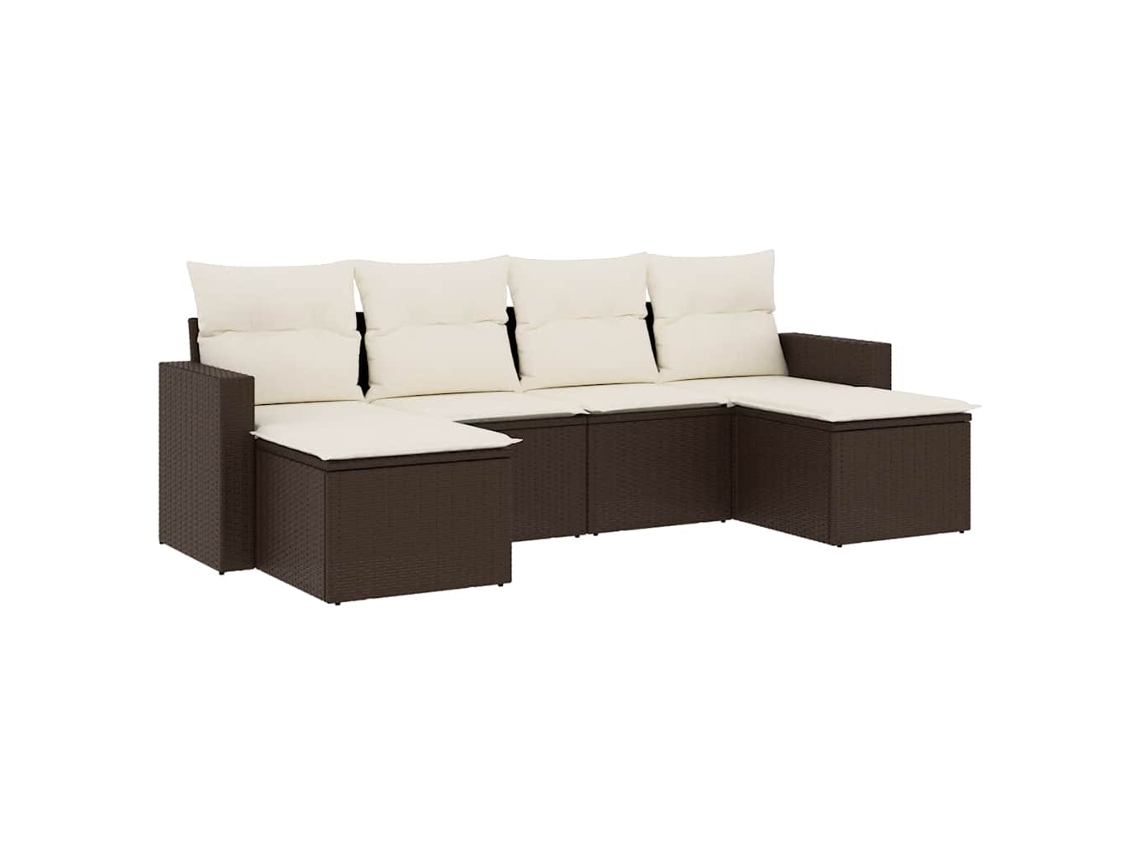 Garden Sofa Set, Garden Sofa Sets Vidaxl Marrom Rattan / Vime (n/a)