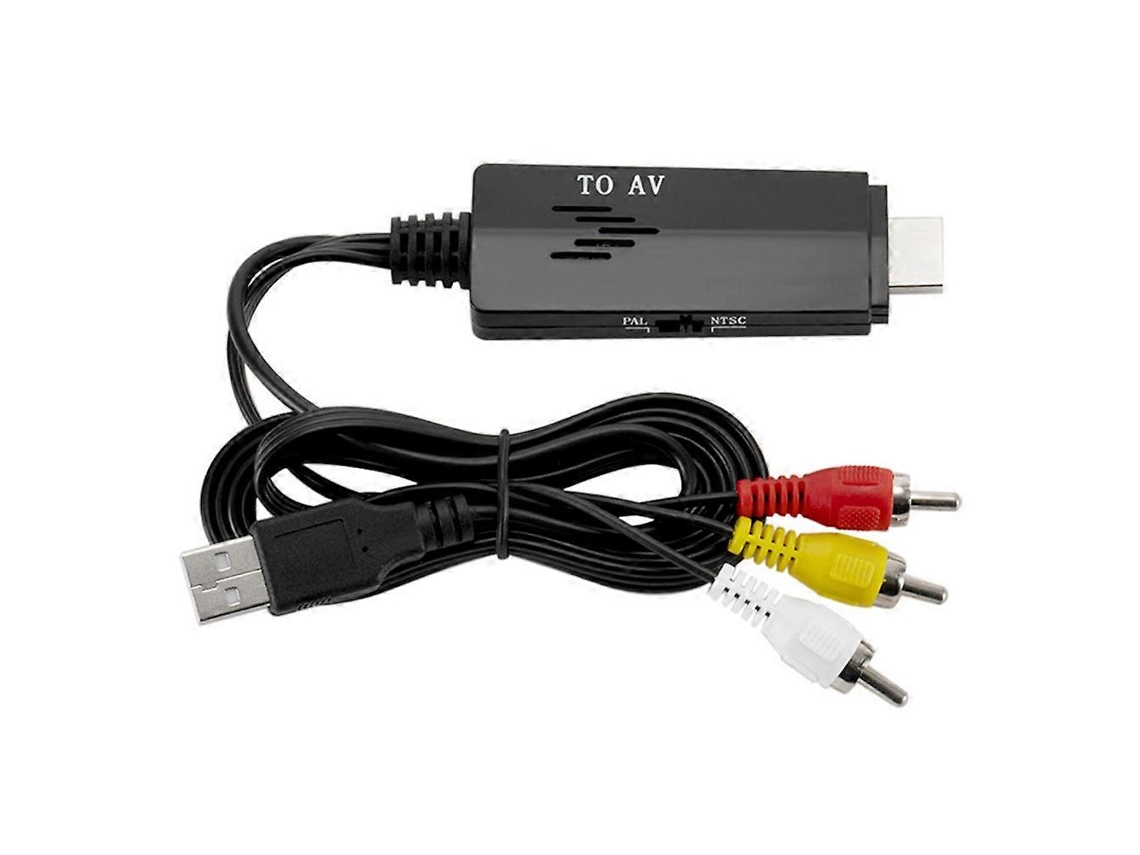 Fio De Conversão Hd Para Av Para Interface Rca 480 E 576 Cabo De Conversão De Vídeo Macho A Macho Para Tv, Vhs E Vcr