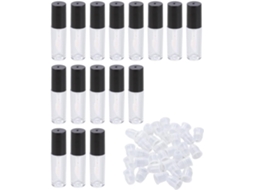 Frascos vazios de brilho labial, tubos recarregáveis em plástico branco claro.