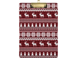 Prancheta com Estampa Xadrez de Natal e Ano Novo para Canteiro Obras 31,8 X 22,9 0,3 Cm Durável Resistente