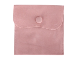 Bolsa De Armazenamento De Flanela Macia Para Bijuterias Portátil Rosa Claro