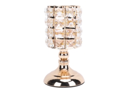 Suporte Para Velas Tea Light De Metal Dourado Com Strass Brilhante E Design Artístico