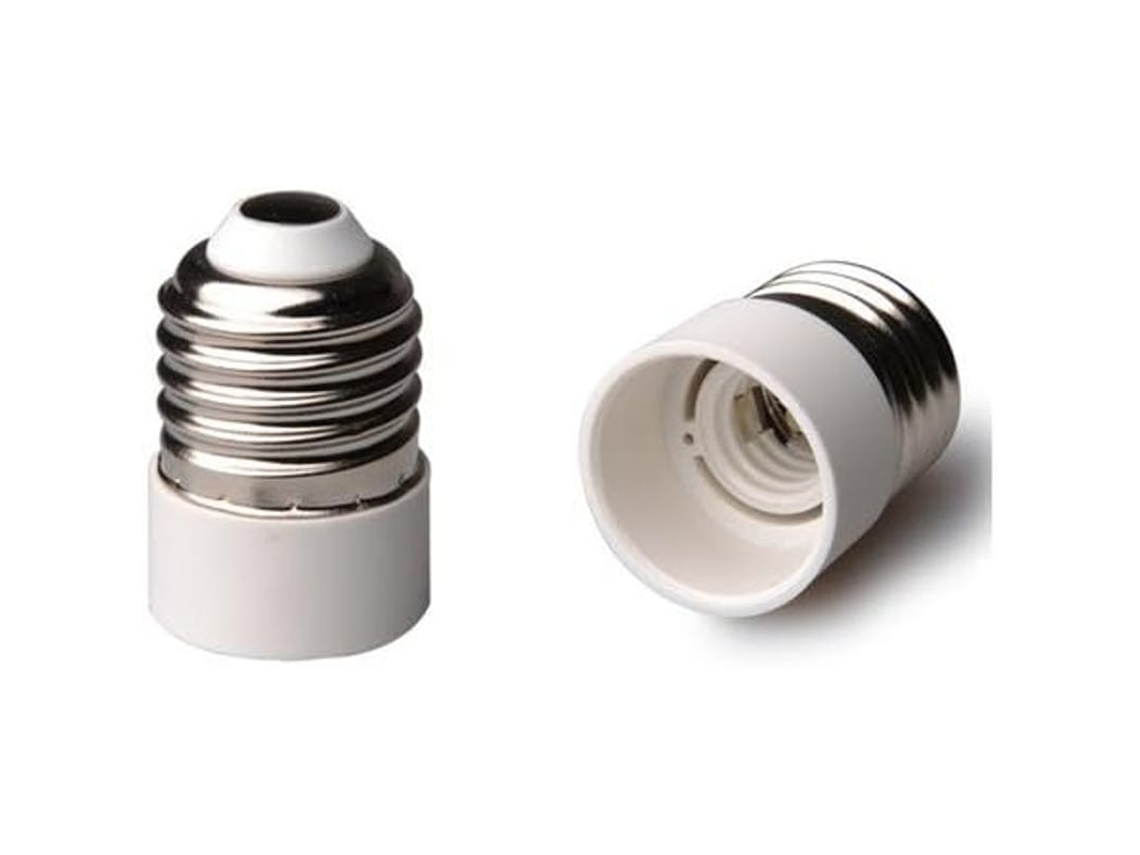 Adaptadores E27 Para E14 Para Lâmpadas Led E De Baixo Consumo, Pacote De 2