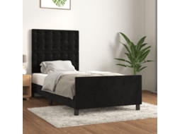 Vidaxl Estrutura De Cama C/ Cabeceira 80x200 Cm Veludo Preto