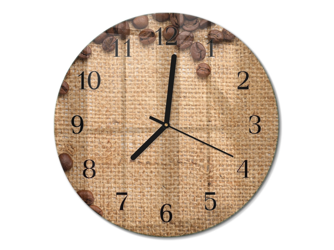 Relógio De Parede De Vidro Grãosdecafé Espelharte (30 Cm)