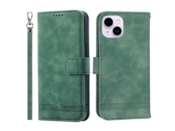 Capa Para Iphone 15 Pele Sintética Verde