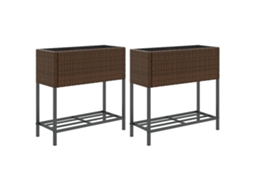 Garden Planter, Garden Planters Vidaxl Marrom Rattan / Vime (70 X 28 X 70 Cm)