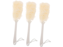 Lurelia Kit De 3 Buchas Vegetais De Banho De Cuidado Corporal, Cabo Longo, Antiderrapante E Massagem Suave, Uso Diário