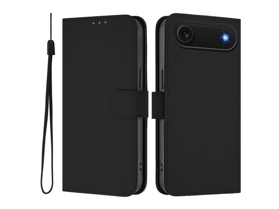 Capa De Couro Sintético Para Iphone Air - Toque Suave - Cor Sólida - Com Cordão