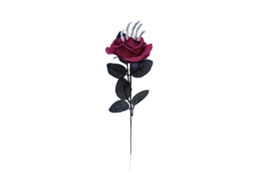 Laxiscreed Mão De Esqueleto De Halloween Com Flor Artificial Para Decoração Assustadora E Festas