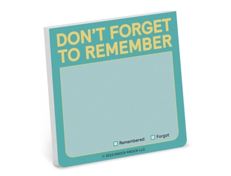 Livro Knock Knock Dont Forget To Remember Sticky Note De Knock Knock (inglês)