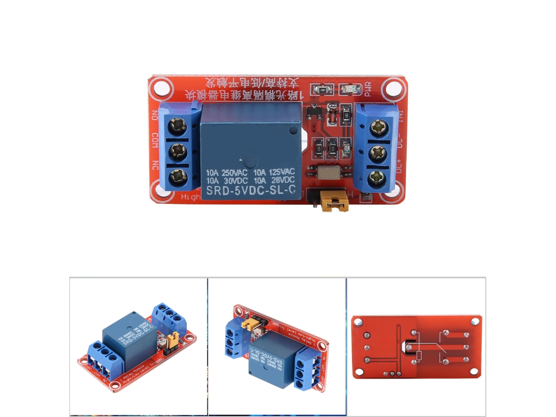 Módulo De Relé Com Optocoupler De Canal Único Laxiscreed Para Acionamento Alto/baixo, Alimentado A 5v