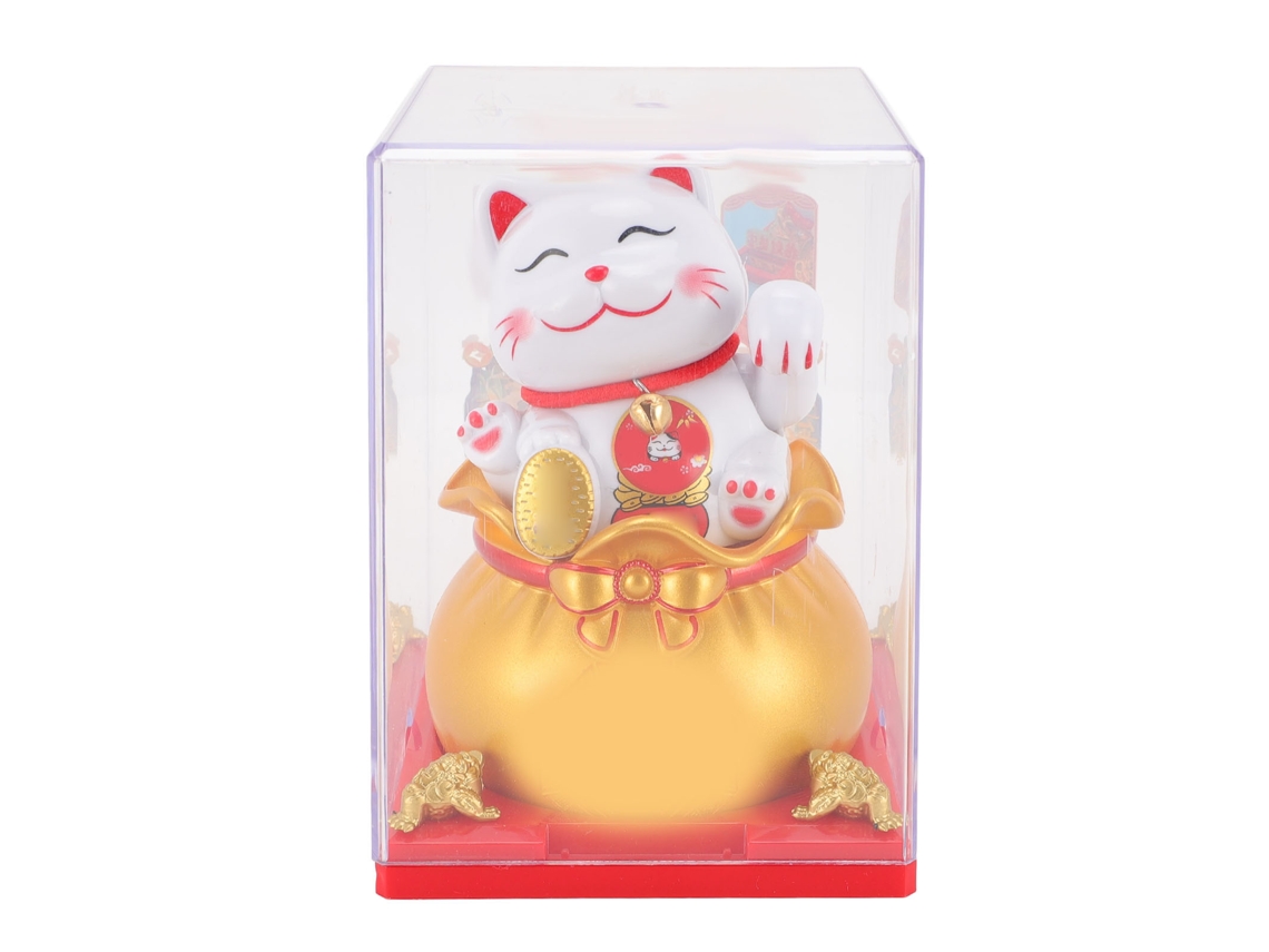 Figura Gato Da Sorte Solar Com Braço Mexendo Decoração