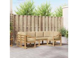 Vidaxl Conjunto De Sofás Para Exterior 6 Unid. Branco E Bege