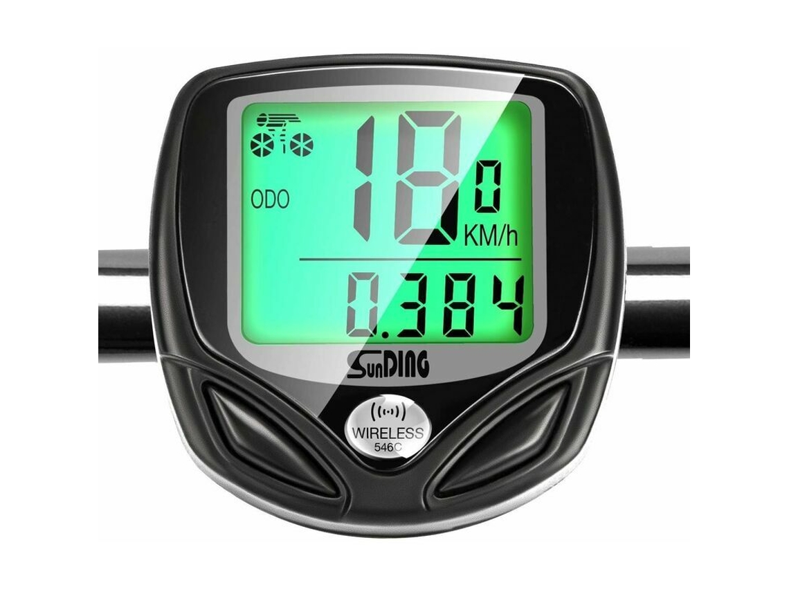 Ciclocomputador Sem Fio, Lcd, Impermeável, Retroiluminado, Velocímetro, Odômetro, Preto