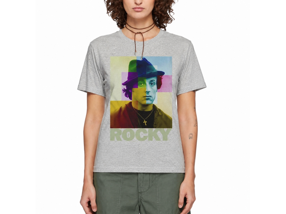 Rockinstone Rocky Movie Colorful Rocks Heather Gray Adult T-shirt Size:l