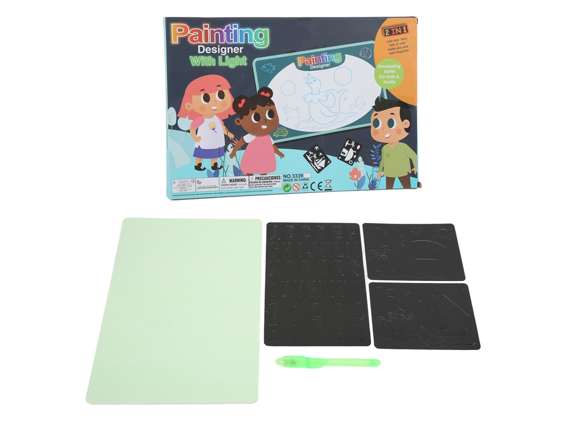 Mali quadro de Desenho Luminoso 3d para Crianças com Pincel Fluorescente Brinquedo Educativo Idade 8+
