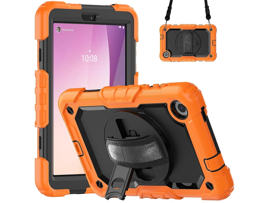 Capa Híbrida De Silicone Para Tablet Lenovo Tab M8 De 4ª Geração Com Alça De Ombro.