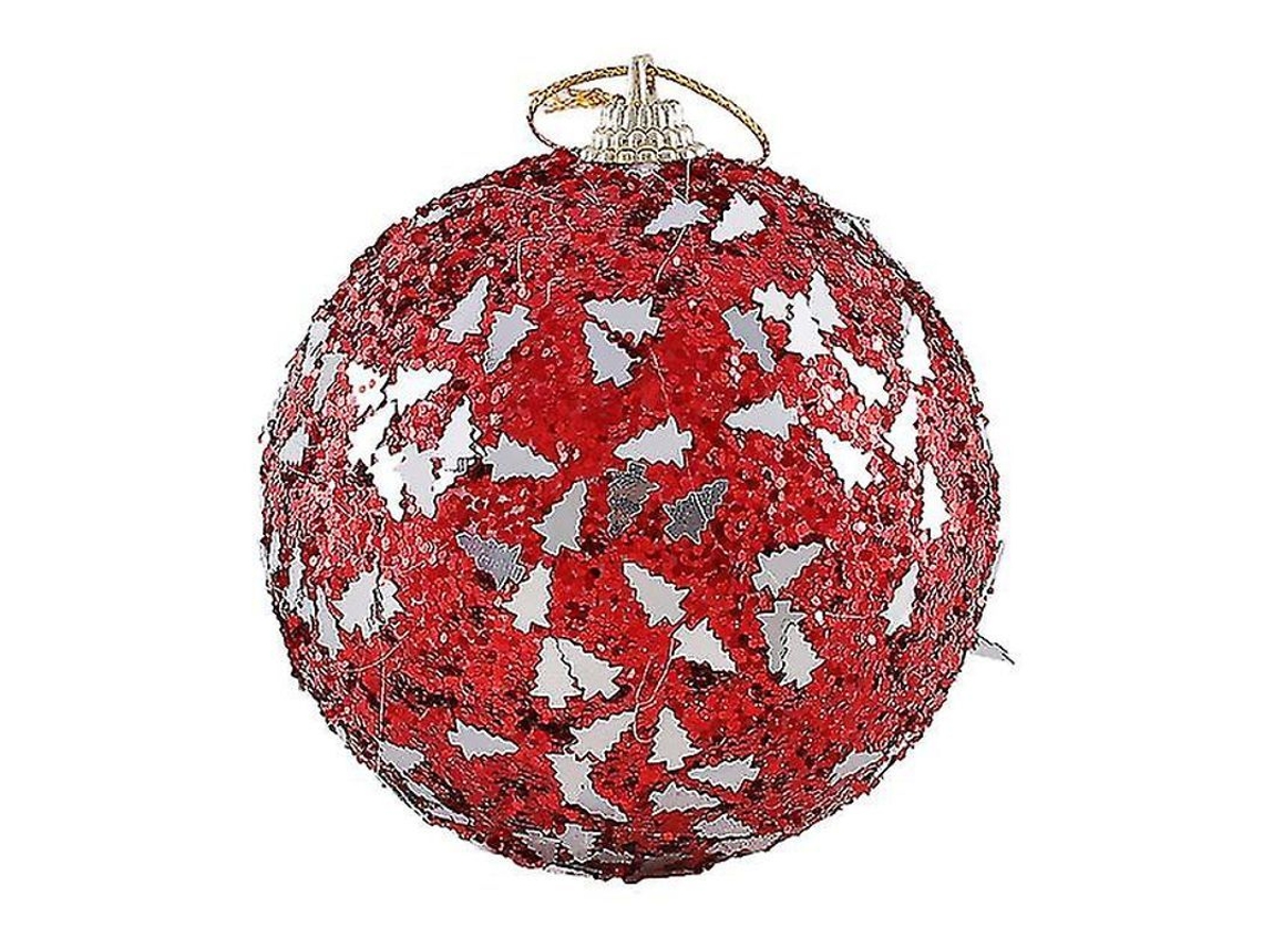 2/4 Unidades De Bolas Colgantes De 8cm Para Árbol De Navidad Con Lentejuelas Brillos Decoraciones Para Fiesta Hogar Año Nuevo 2023 4 Peças Rojo 2