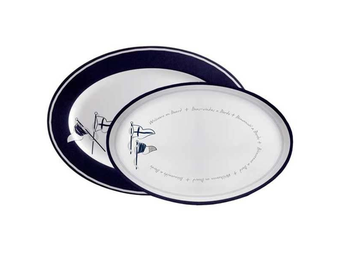Conjunto de Pratos Welcome On Board 2 Unidades Transparentemarine Business